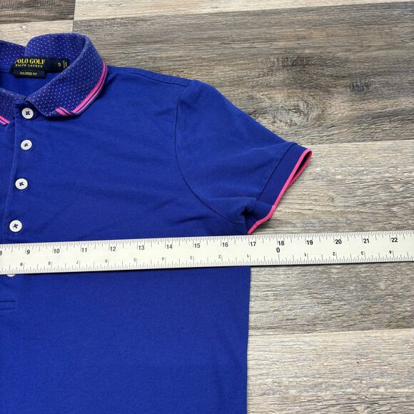 Polo Ralph Lauren Tailored Fit Blue Pink Womens S Short Sleeve Pique Polo‎ Shirt - Picture 5 of 10